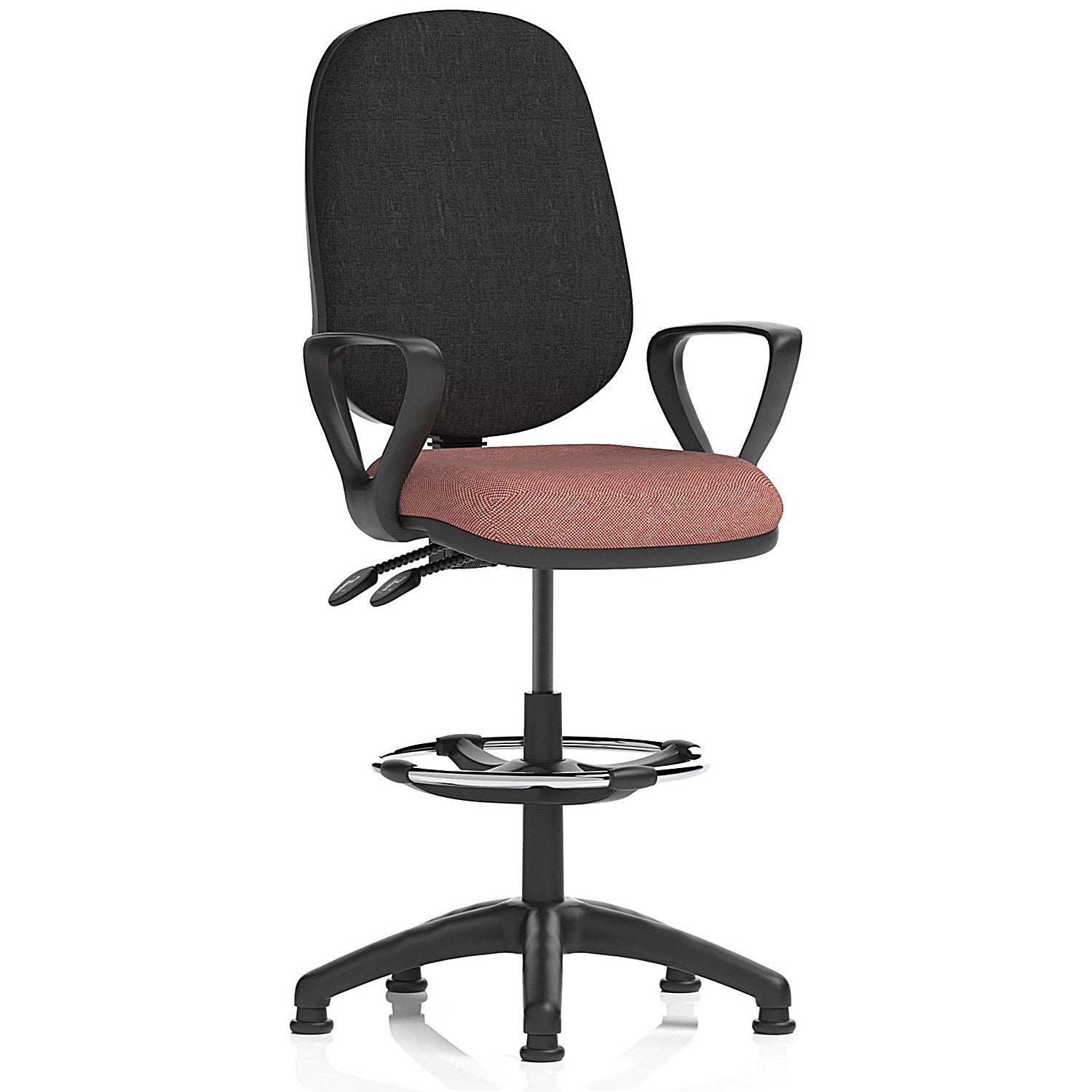 Eclipse Plus II High Rise Black Back Operator Chair, Fixed Arms, Rivet Forge Easy2Order : KCUP3173