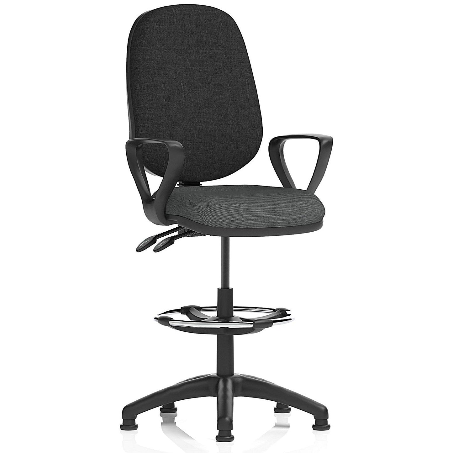 Eclipse Plus II High Rise Black Back Operator Chair, Fixed Arms, Quest Mussel Easy2Order : KCUP3180