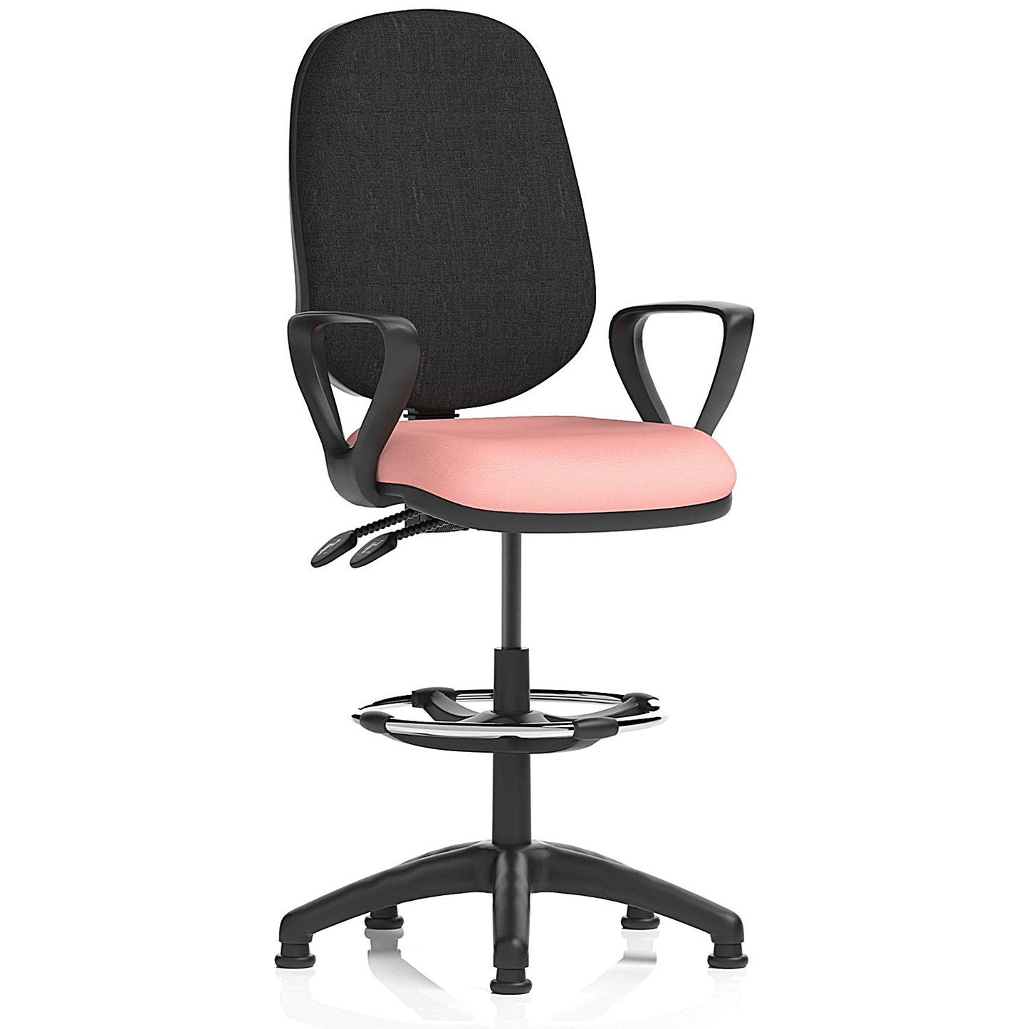 Eclipse Plus II High Rise Black Back Operator Chair, Fixed Arms, Quest Shrimp Easy2Order : KCUP3183