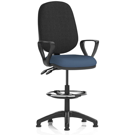 Eclipse Plus II High Rise Black Back Operator Chair, Fixed Arms, Quest Whelk Easy2Order : KCUP3184