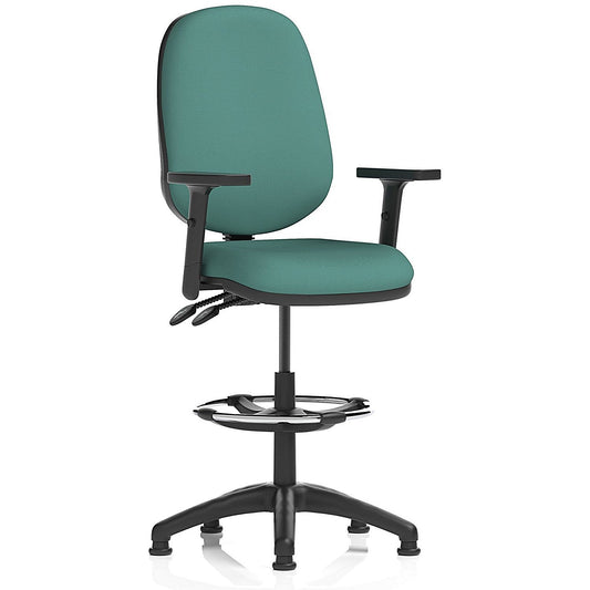 Eclipse Plus II High Rise Operator Chair, Height Adjustable Arms, Quest Kelp Easy2Order : KCUP3190