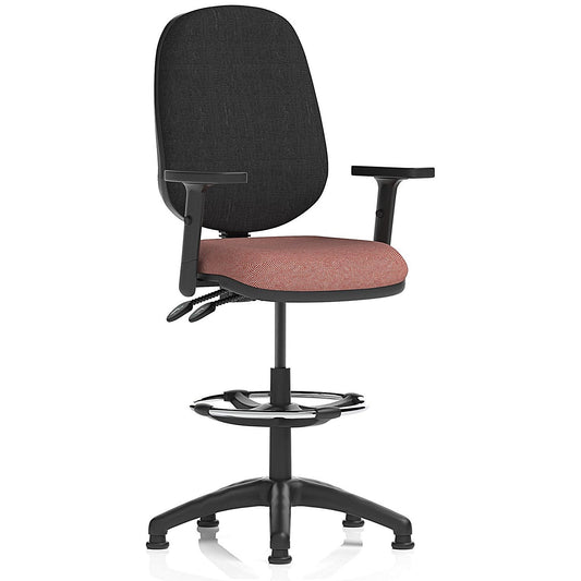 Eclipse Plus II High Rise Black Back Operator Chair, Height Adjustable Arms, Rivet Forge Easy2Order : KCUP3197