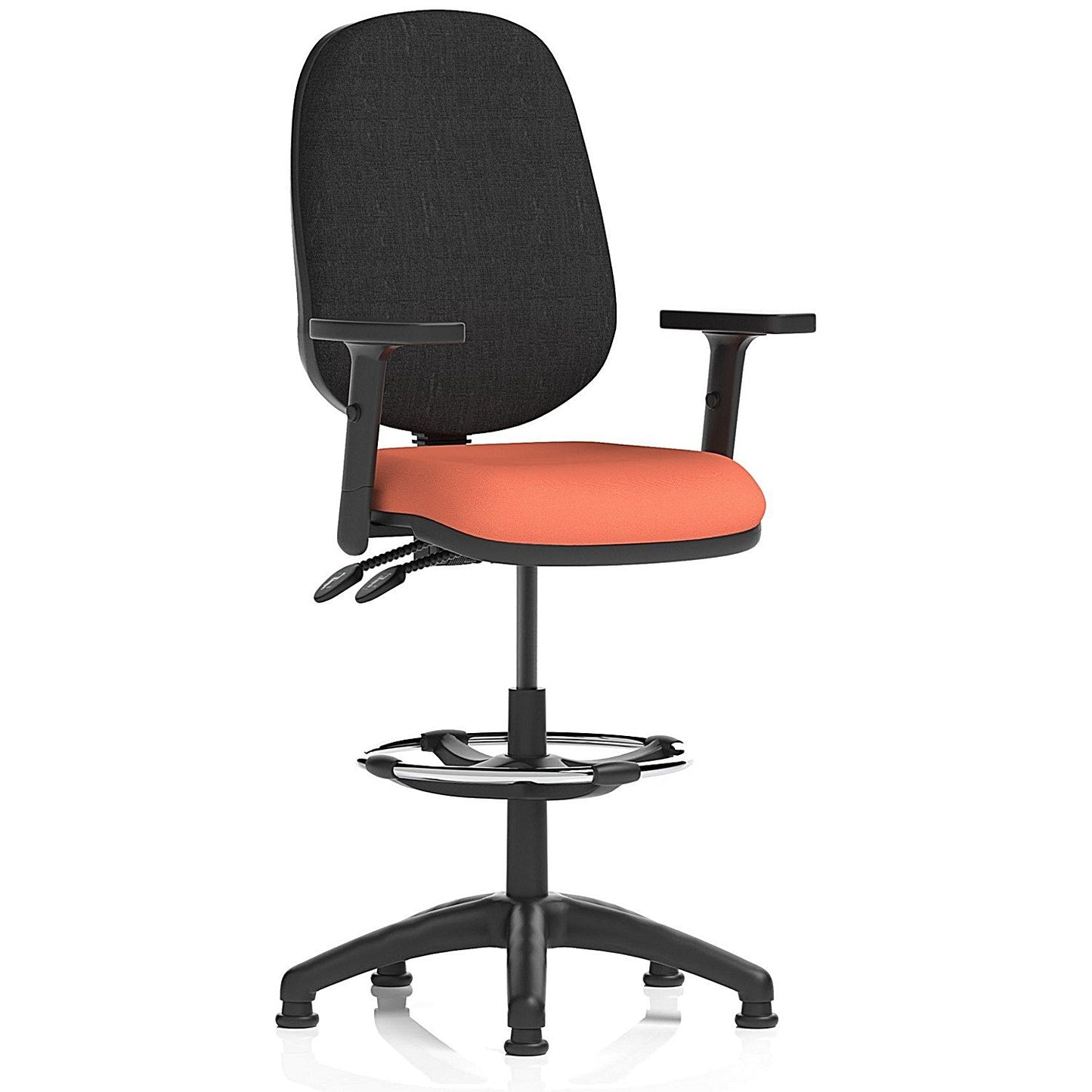 Eclipse Plus II High Rise Black Back Operator Chair, Height Adjustable Arms, Quest Crab Easy2Order : KCUP3201