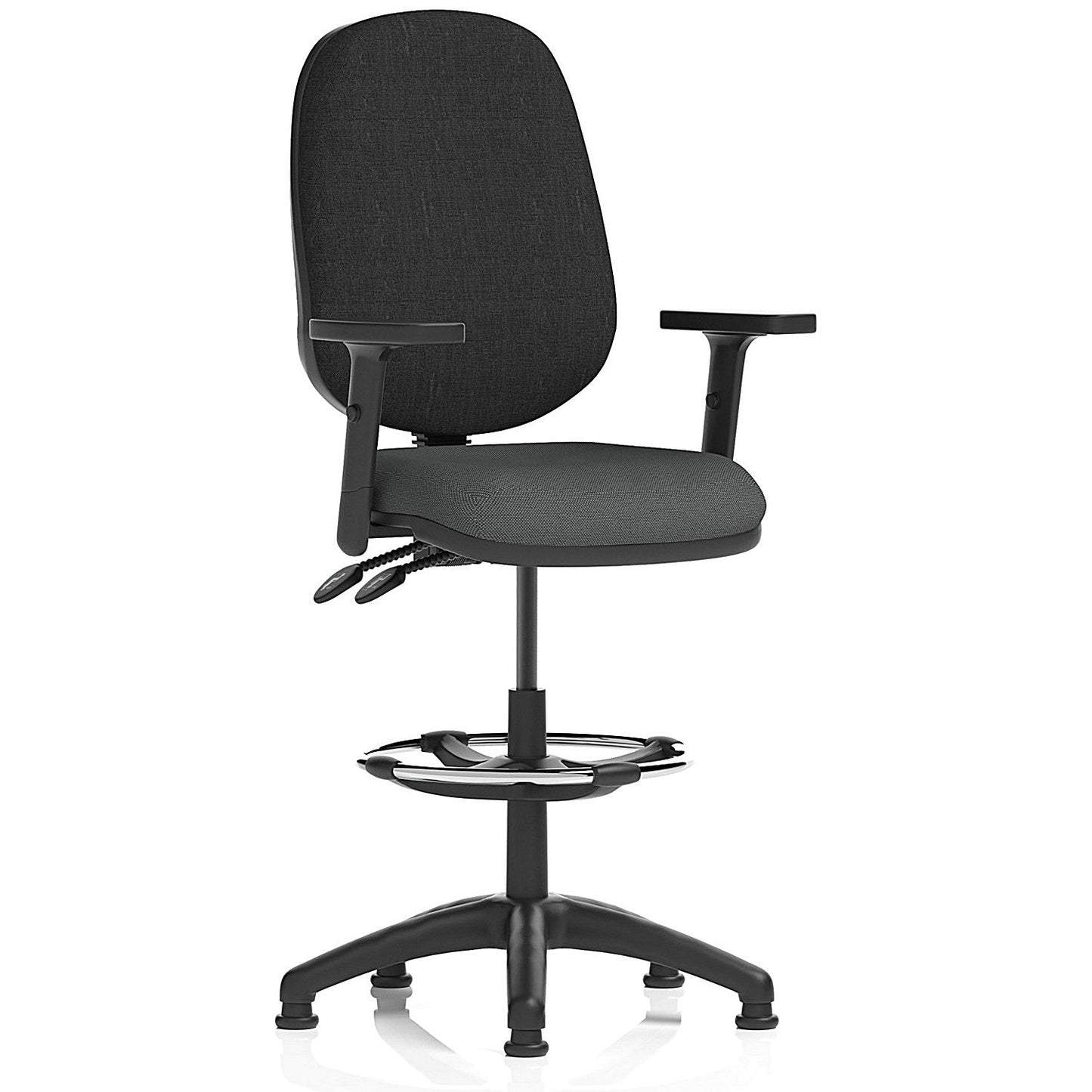 Eclipse Plus II High Rise Black Back Operator Chair, Height Adjustable Arms, Quest Mussel Easy2Order : KCUP3204