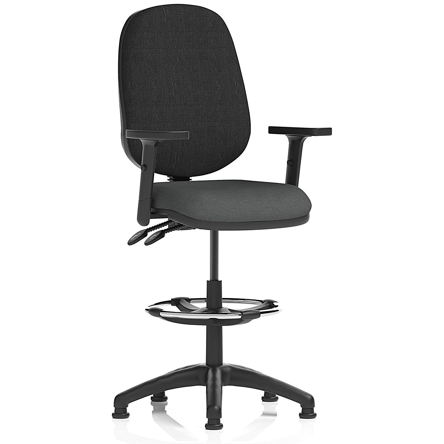 Eclipse Plus II High Rise Black Back Operator Chair, Height Adjustable Arms, Quest Mussel Easy2Order : KCUP3204