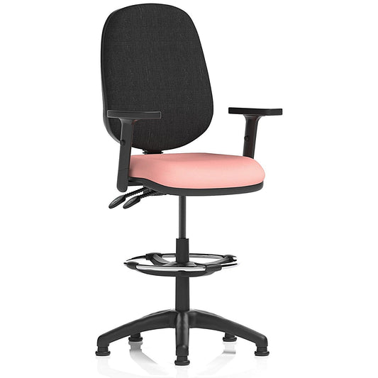 Eclipse Plus II High Rise Black Back Operator Chair, Height Adjustable Arms, Quest Shrimp Easy2Order : KCUP3207