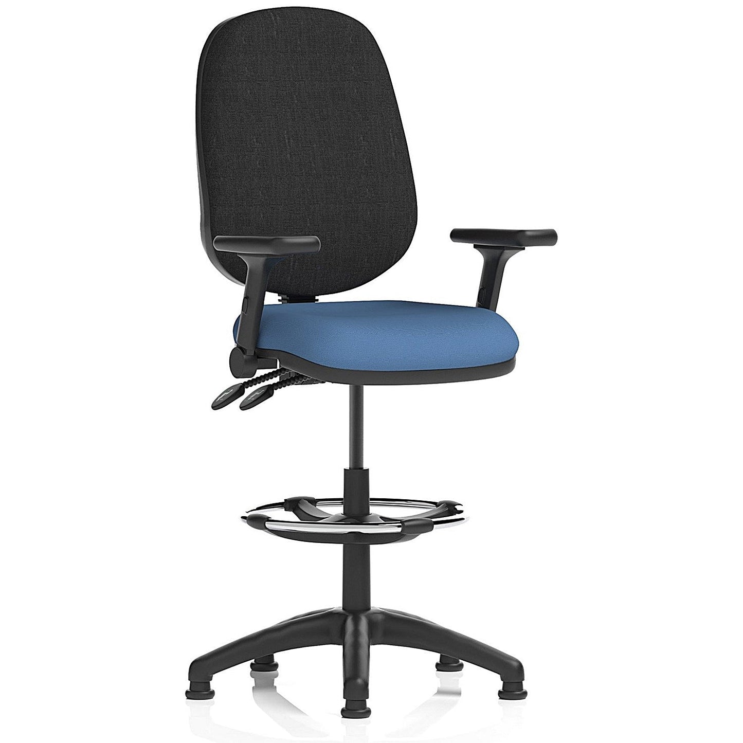 Eclipse Plus II Black Back High Rise Operator Chair, Folding Arms, Quest Limpet Easy2Order : KCUP3227