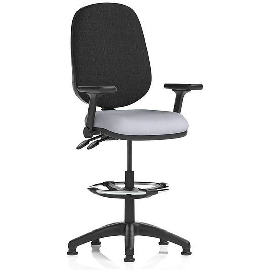 Eclipse Plus II Black Back High Rise Operator Chair, Folding Arms, Quest Shell Easy2Order : KCUP3230