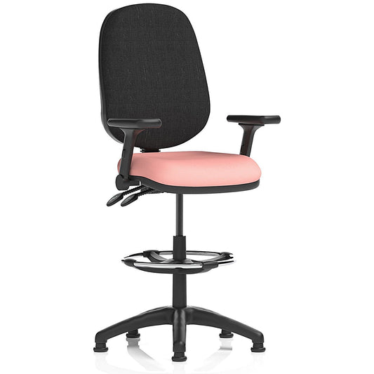 Eclipse Plus II Black Back High Rise Operator Chair, Folding Arms, Quest Shrimp Easy2Order : KCUP3231