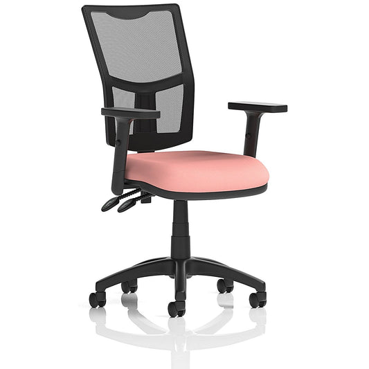Eclipse Plus II Mesh Back Lever Task Operator Chair, Height Adjustable Arms, Quest Shrimp Easy2Order : KCUP3267