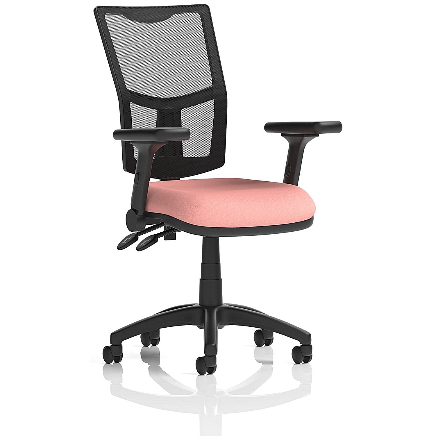 Eclipse Plus II Mesh Back Lever Task Operator Chair, Folding Arms, Quest Shrimp Easy2Order : KCUP3279