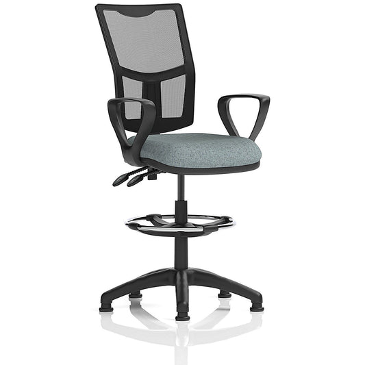 Eclipse Plus II Mesh Back High Rise Operator Chair, Fixed Arms, Rivet Tensile Easy2Order : KCUP3296