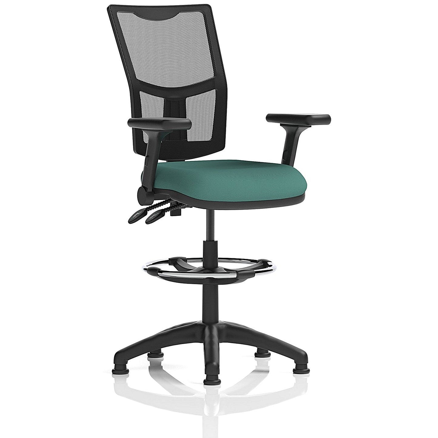 Eclipse Plus II Mesh Back High Rise Operator Chair, Folding Arms, Quest Kelp Easy2Order : KCUP3322