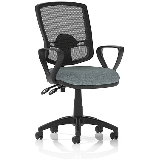 Eclipse Plus II Deluxe Mesh Back Lever Task Operator Chair, Fixed Height Arms, Rivet Tensile Easy2Order : KCUP3344