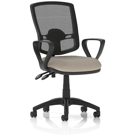Eclipse Plus II Deluxe Mesh Back Lever Task Operator Chair, Fixed Height Arms, Quest Salt Easy2Order : KCUP3349