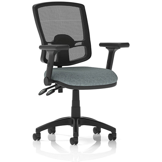 Eclipse Plus II Deluxe Mesh Back Lever Task Operator Chair, Folding Arms, Rivet Tensile Easy2Order : KCUP3368