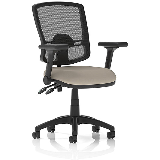 Eclipse Plus II Deluxe Mesh Back Lever Task Operator Chair, Folding Arms, Quest Salt Easy2Order : KCUP3373