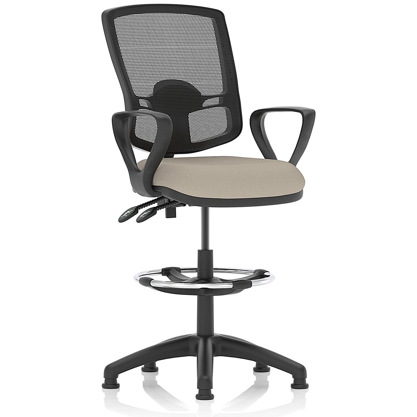 Eclipse Plus II Deluxe Mesh Back High Rise Operator Chair, Fixed Arms, Quest Salt Easy2Order : KCUP3397
