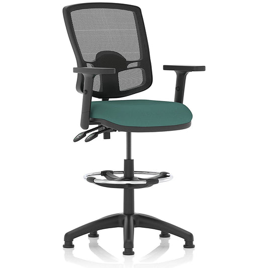 Eclipse Plus II Deluxe Mesh Back High Rise Operator Chair, Height Adjustable Arms, Quest Kelp Easy2Order : KCUP3406