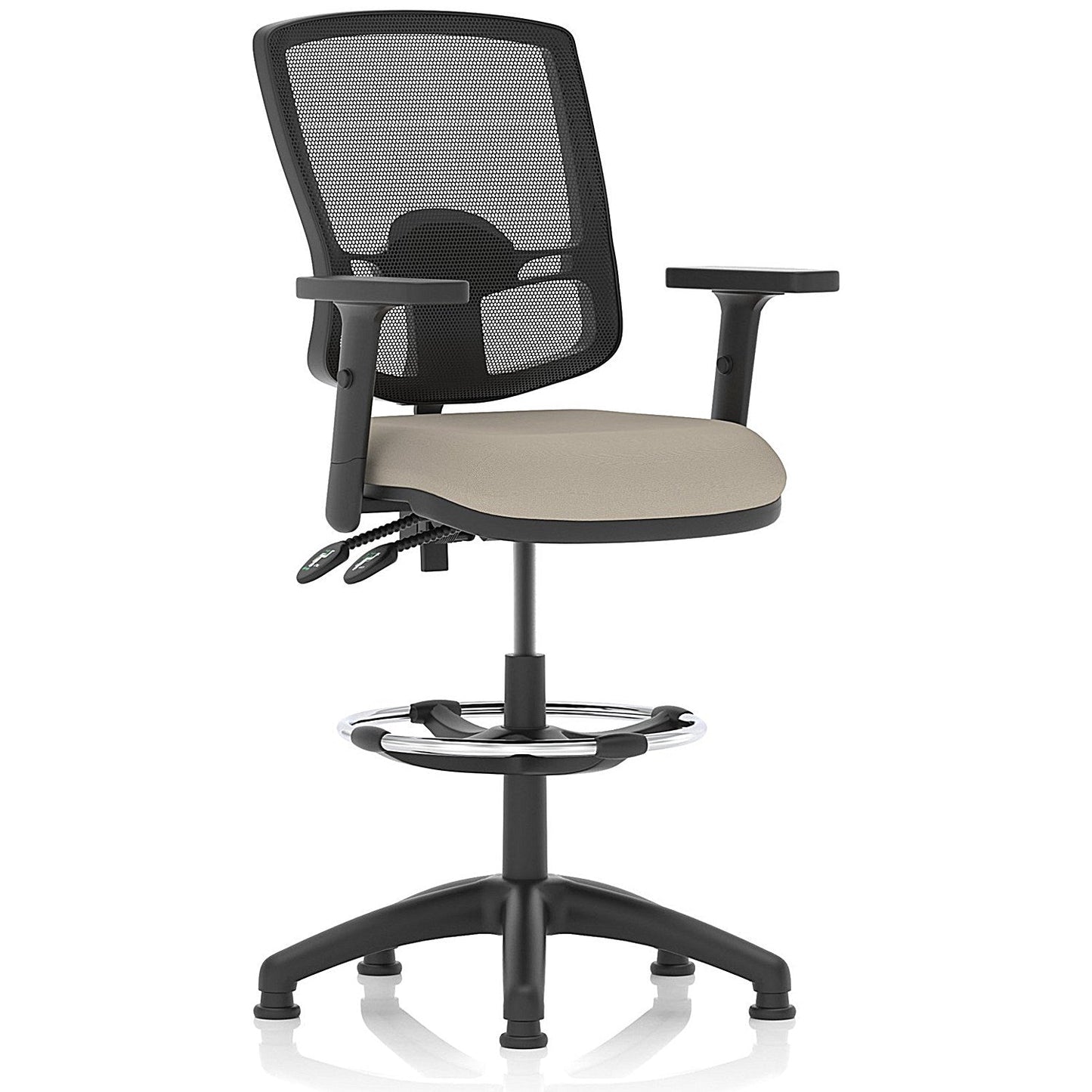 Eclipse Plus II Deluxe Mesh Back High Rise Operator Chair, Height Adjustable Arms, Quest Salt Easy2Order : KCUP3409