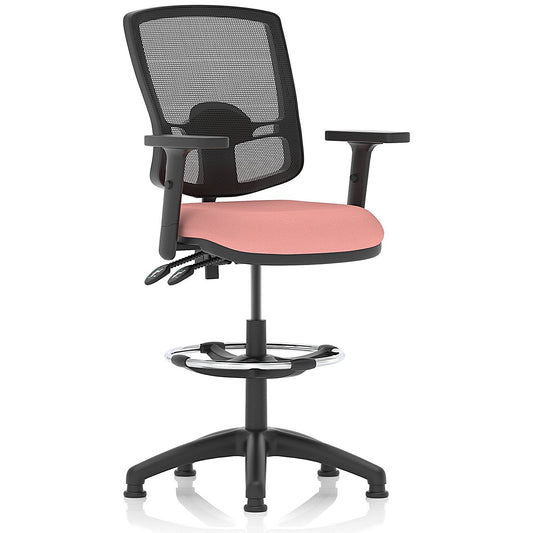 Eclipse Plus II Deluxe Mesh Back High Rise Operator Chair, Height Adjustable Arms, Quest Shrimp Easy2Order : KCUP3411