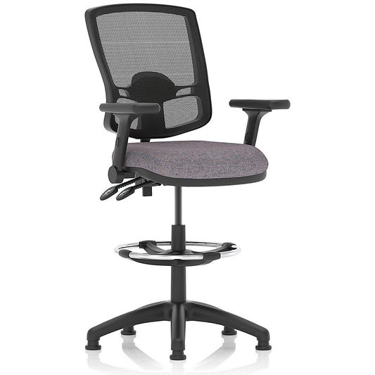 Eclipse Plus II Deluxe Mesh Back High Rise Operator Chair, Folding Arms, Rivet Fuse Easy2Order : KCUP3414
