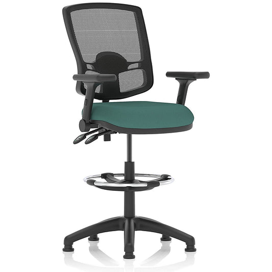 Eclipse Plus II Deluxe Mesh Back High Rise Operator Chair, Folding Arms, Quest Kelp Easy2Order : KCUP3418