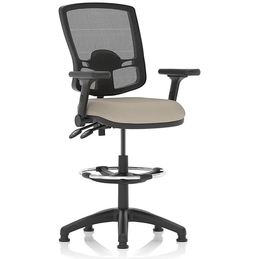 Eclipse Plus II Deluxe Mesh Back High Rise Operator Chair, Folding Arms, Quest Salt Easy2Order : KCUP3421