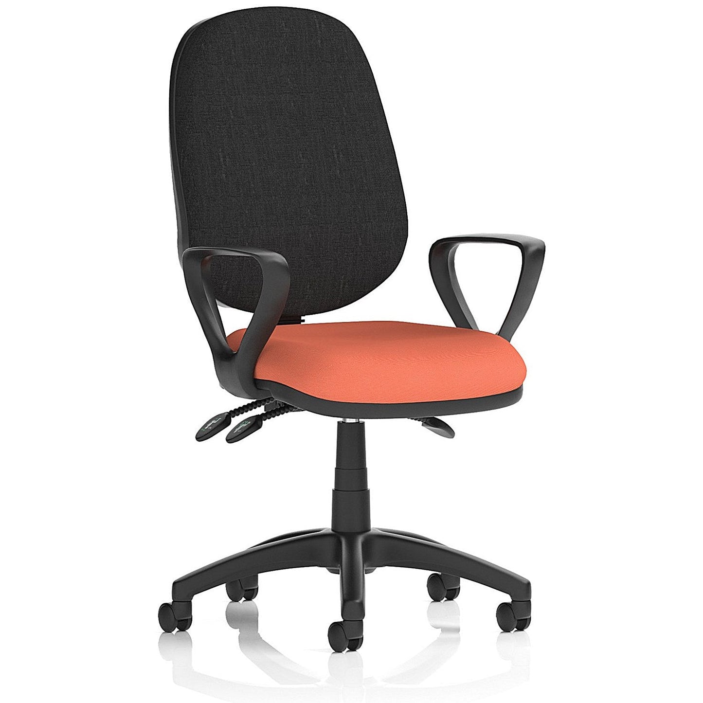 Eclipse Plus III Black Back Lever Task Operator Chair, Fixed Height Arms, Quest Crab Easy2Order : KCUP3465