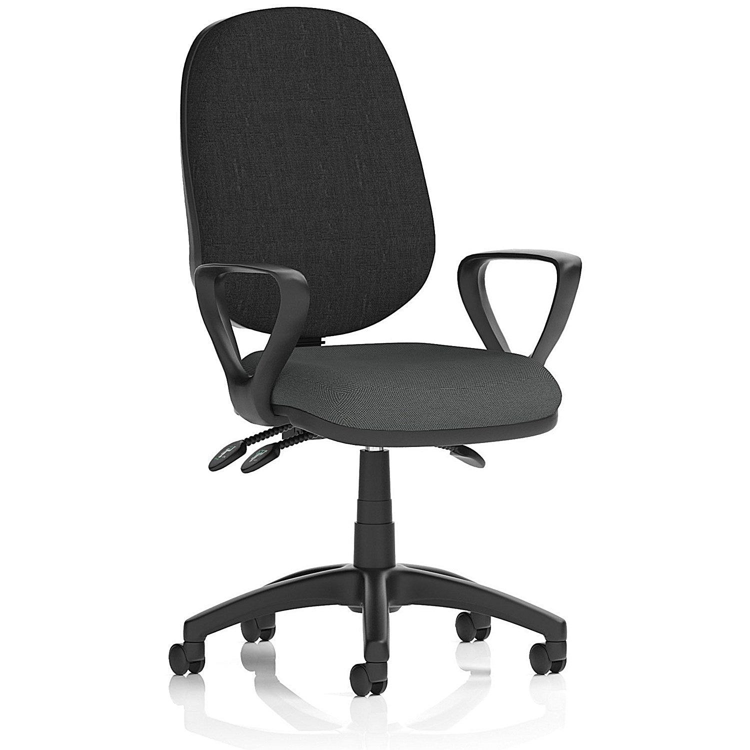 Eclipse Plus III Black Back Lever Task Operator Chair, Fixed Height Arms, Quest Mussel Easy2Order : KCUP3468