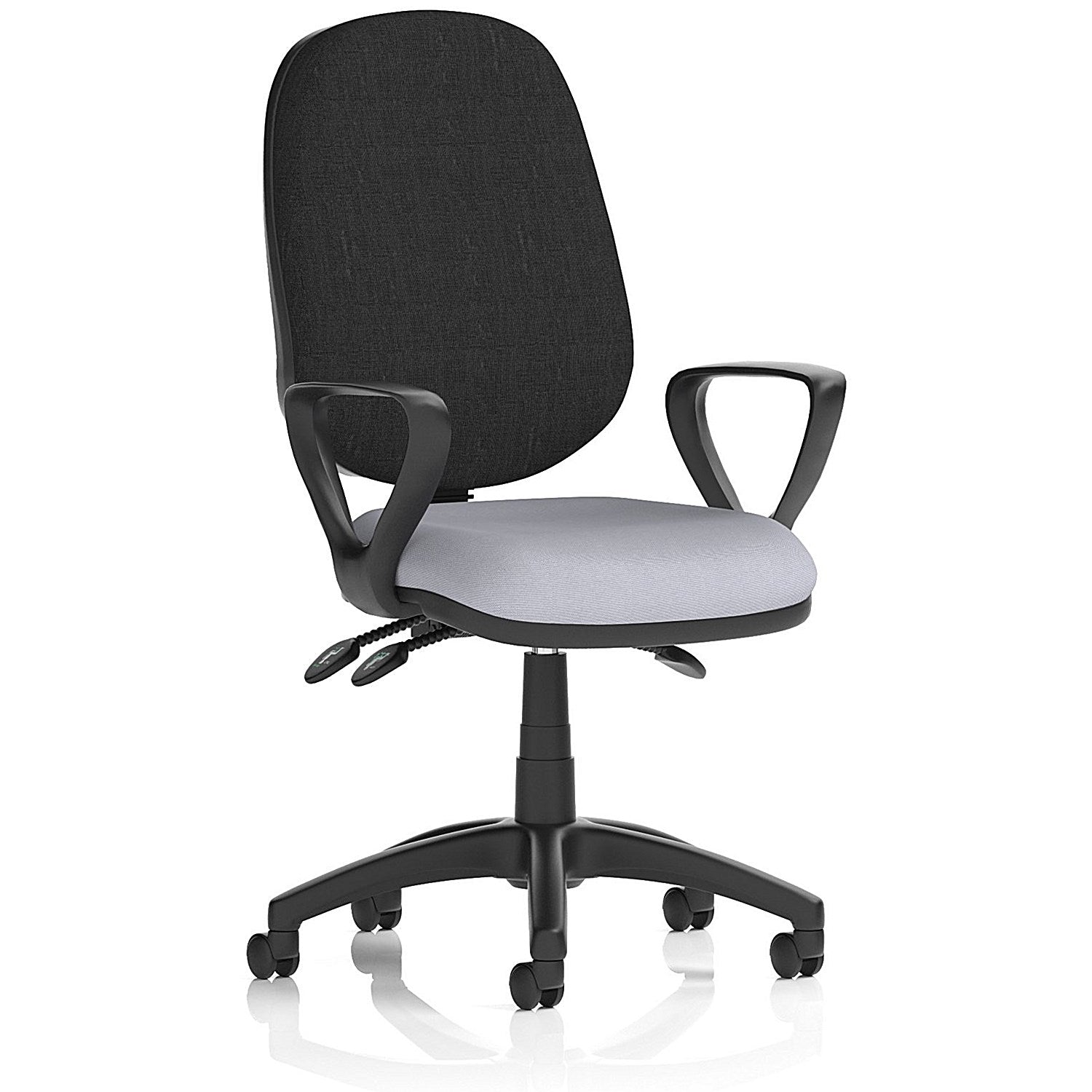 Eclipse Plus III Black Back Lever Task Operator Chair, Fixed Height Arms, Quest Shell Easy2Order : KCUP3470