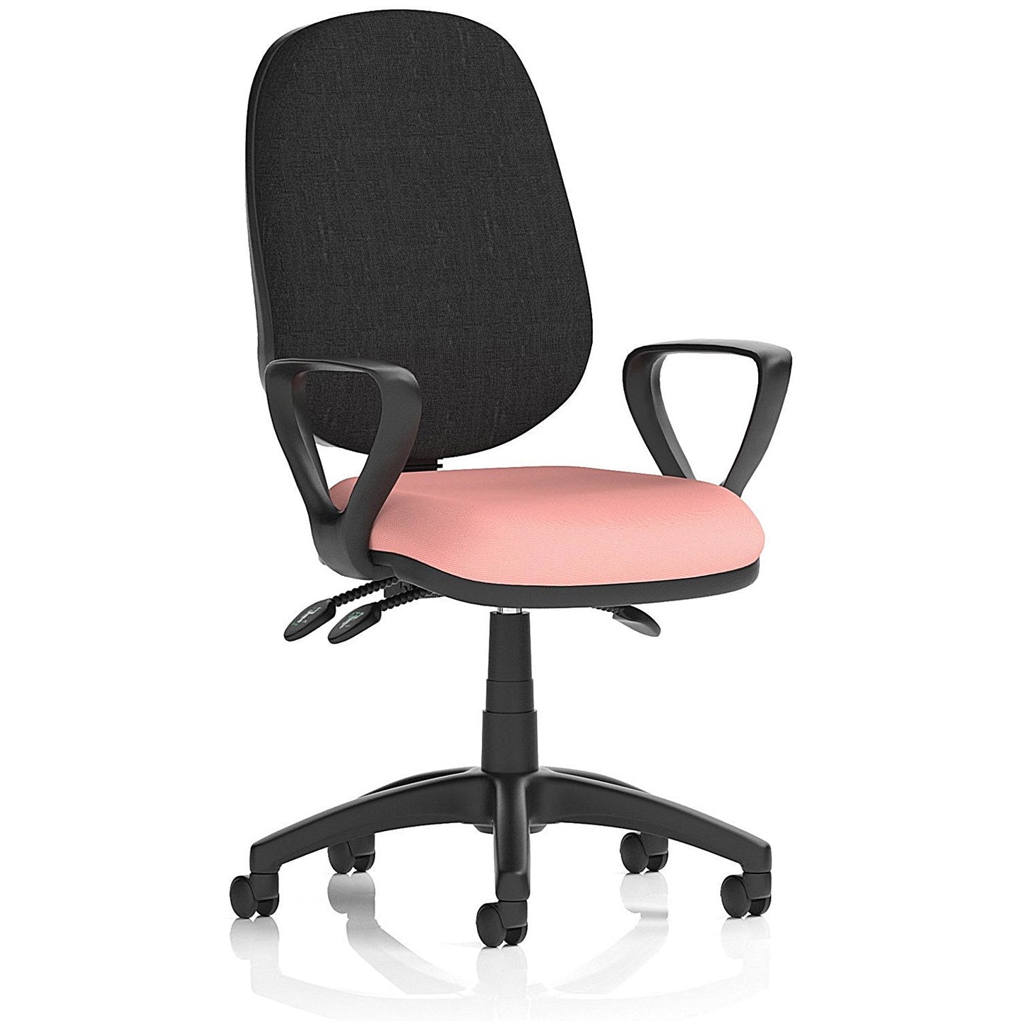 Eclipse Plus III Black Back Lever Task Operator Chair, Fixed Height Arms, Quest Shrimp Easy2Order : KCUP3471