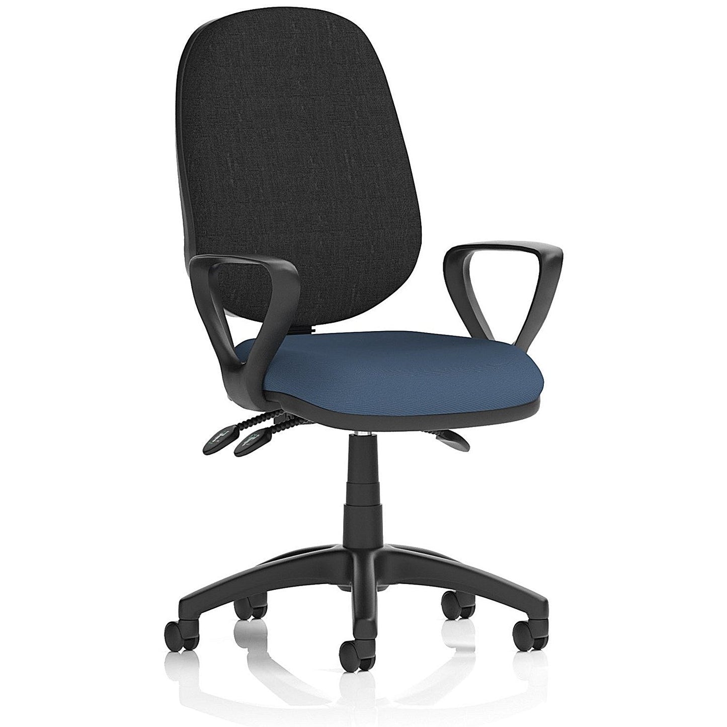 Eclipse Plus III Black Back Lever Task Operator Chair, Fixed Height Arms, Quest Whelk Easy2Order : KCUP3472