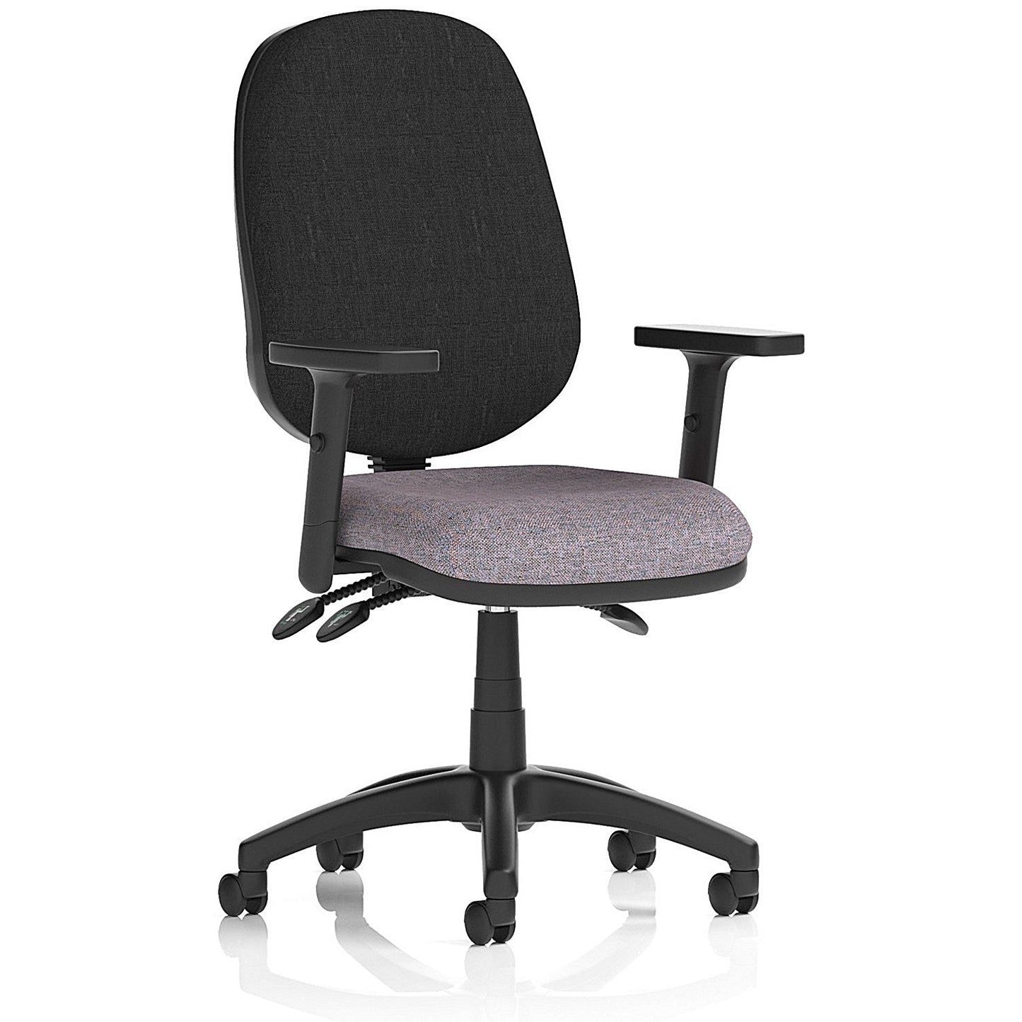 Eclipse Plus III Black Back Lever Task Operator Chair, Height Adjustable Arms, Rivet Fuse Easy2Order : KCUP3486