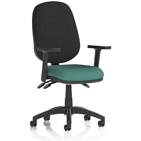 Eclipse Plus III Black Back Lever Task Operator Chair, Height Adjustable Arms, Quest Kelp Easy2Order : KCUP3490