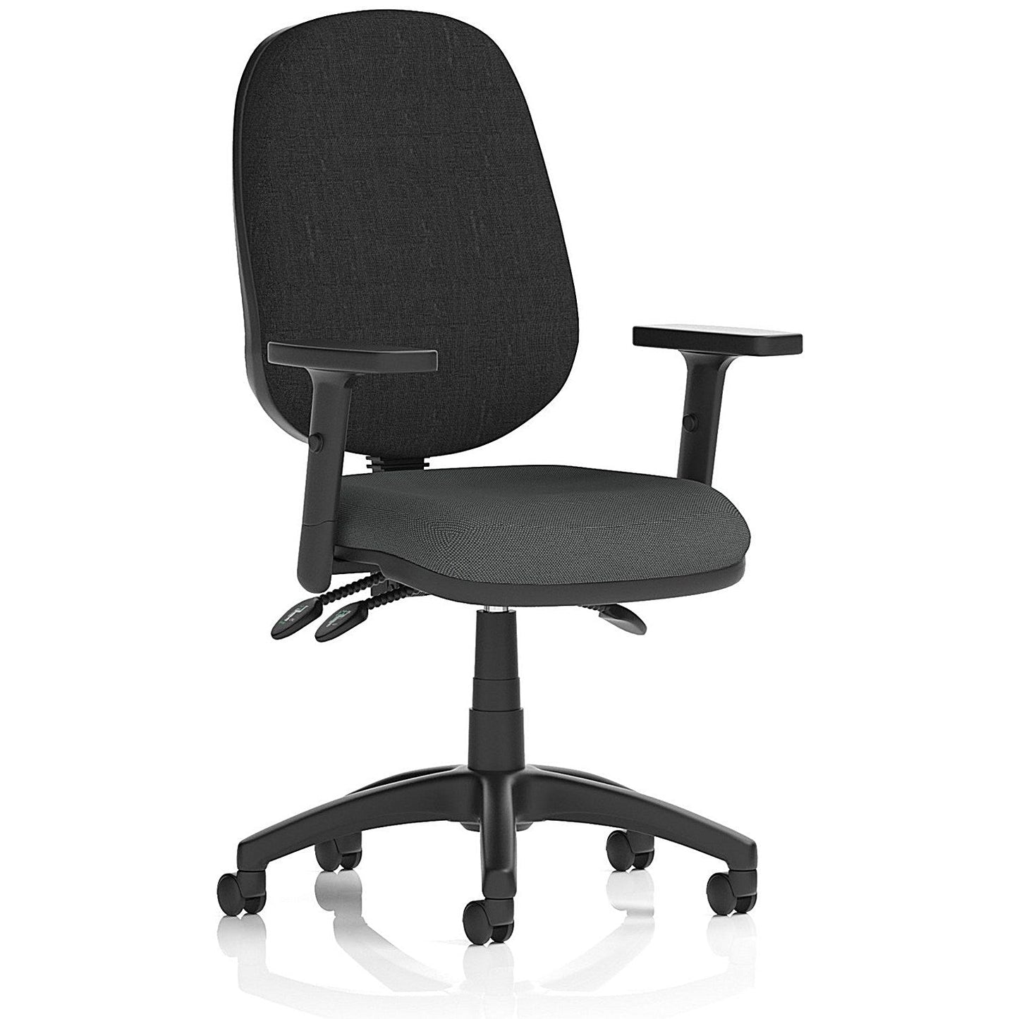Eclipse Plus III Black Back Lever Task Operator Chair, Height Adjustable Arms, Quest Mussel Easy2Order : KCUP3492