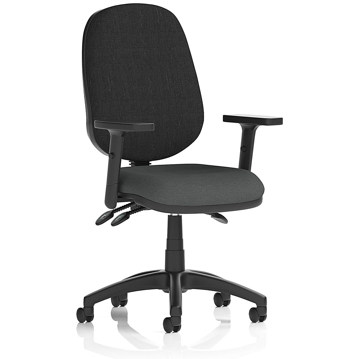 Eclipse Plus III Black Back Lever Task Operator Chair, Height Adjustable Arms, Quest Mussel Easy2Order : KCUP3492