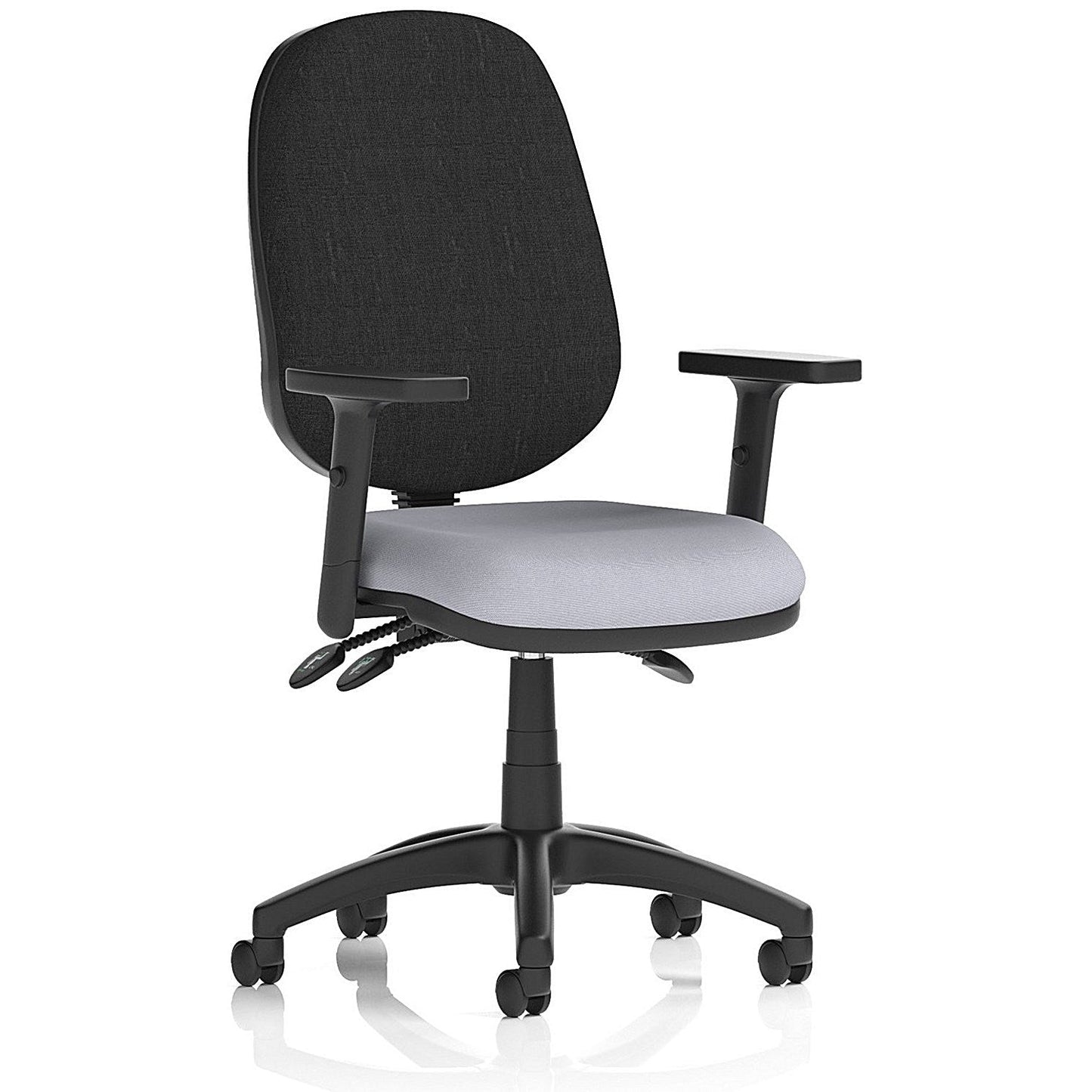 Eclipse Plus III Black Back Lever Task Operator Chair, Height Adjustable Arms, Quest Shell Easy2Order : KCUP3494