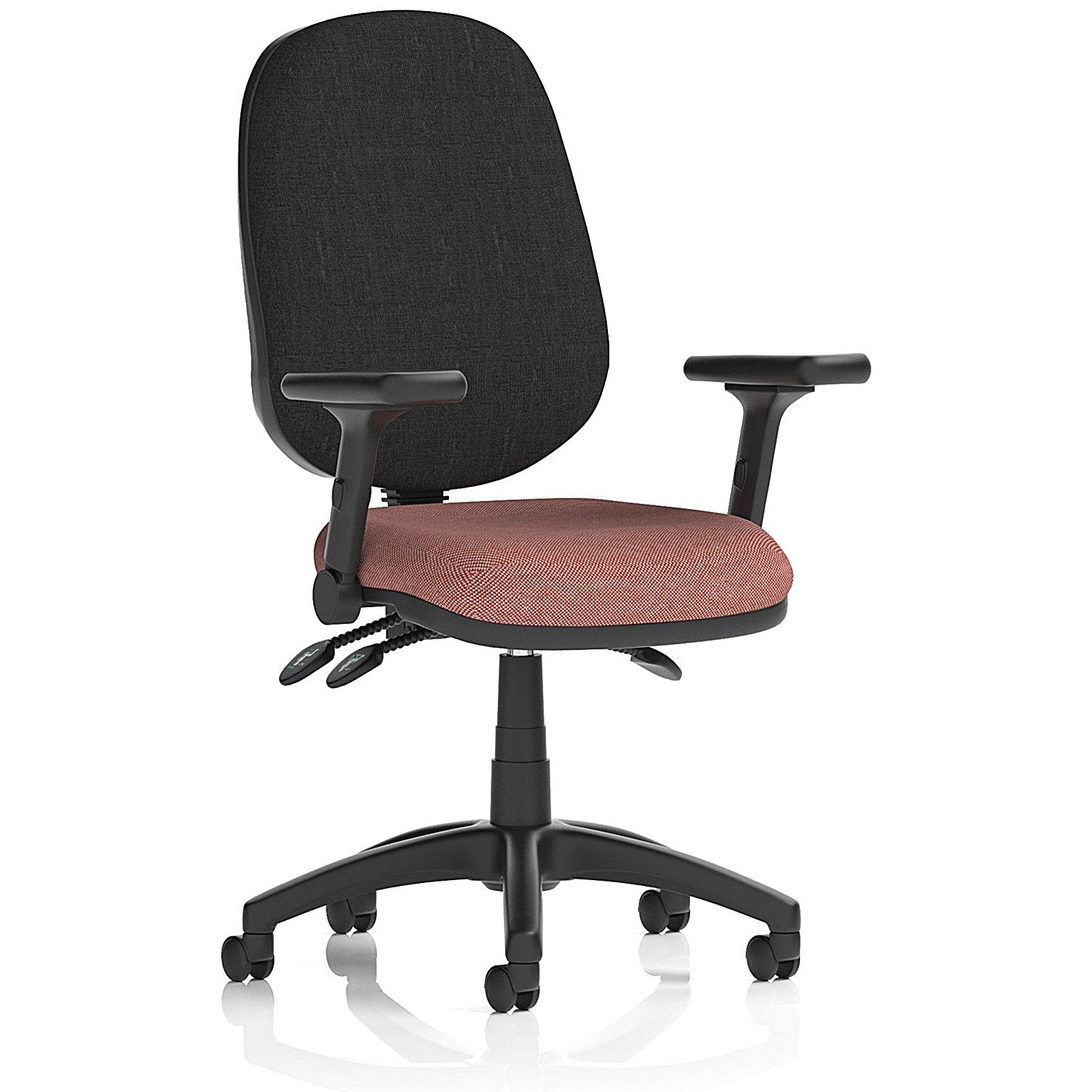 Eclipse Plus III Black Back Lever Task Operator Chair, Folding Arms, Rivet Forge Easy2Order : KCUP3509