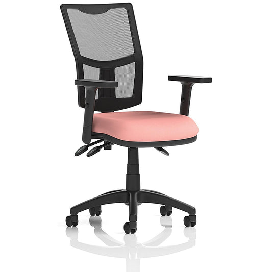 Eclipse Plus III Mesh Back Lever Task Operator Chair, Height Adjustable Arms, Quest Shrimp Easy2Order : KCUP3555