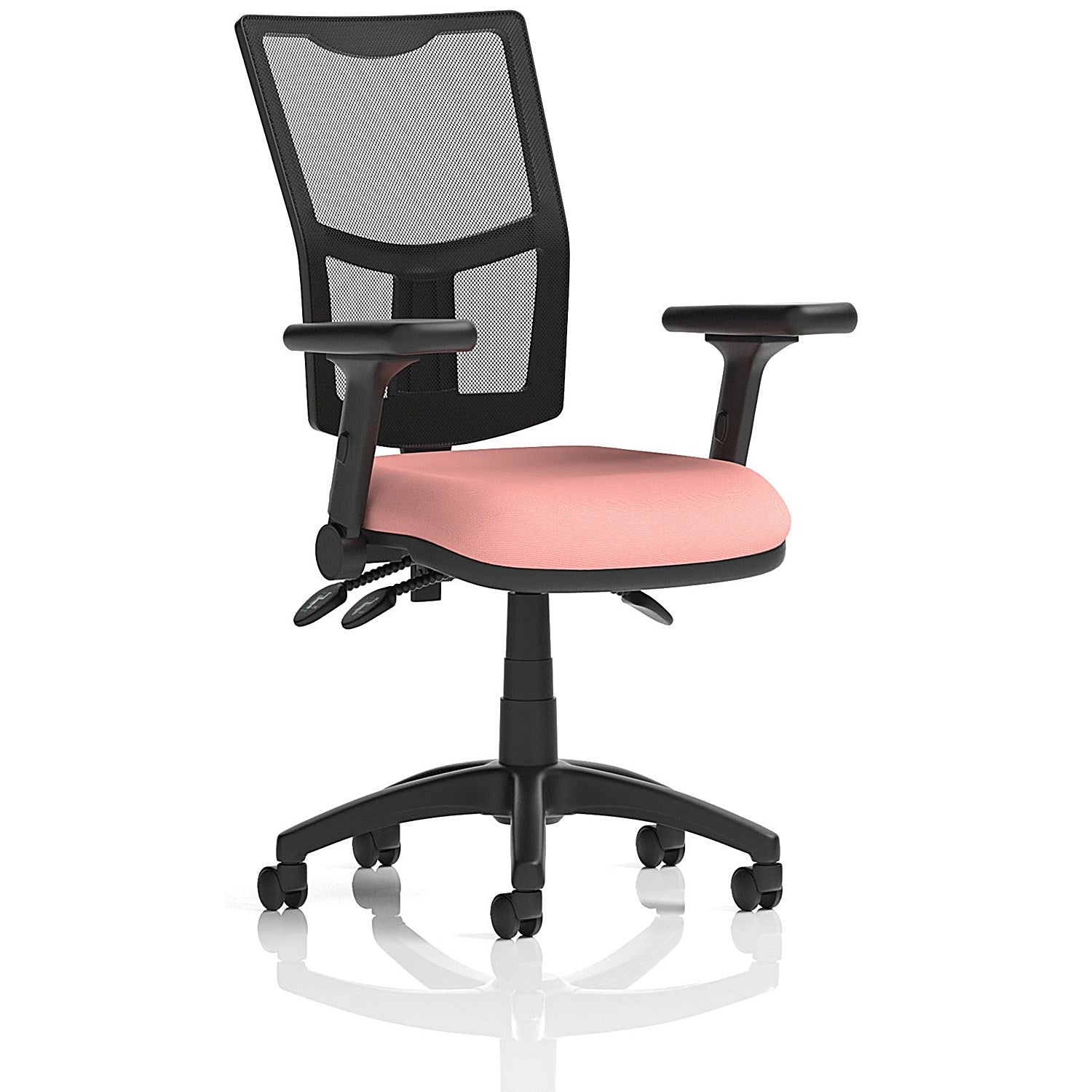 Eclipse Plus III Mesh Back Lever Task Operator Chair, Folding Arms, Quest Shrimp Easy2Order : KCUP3567