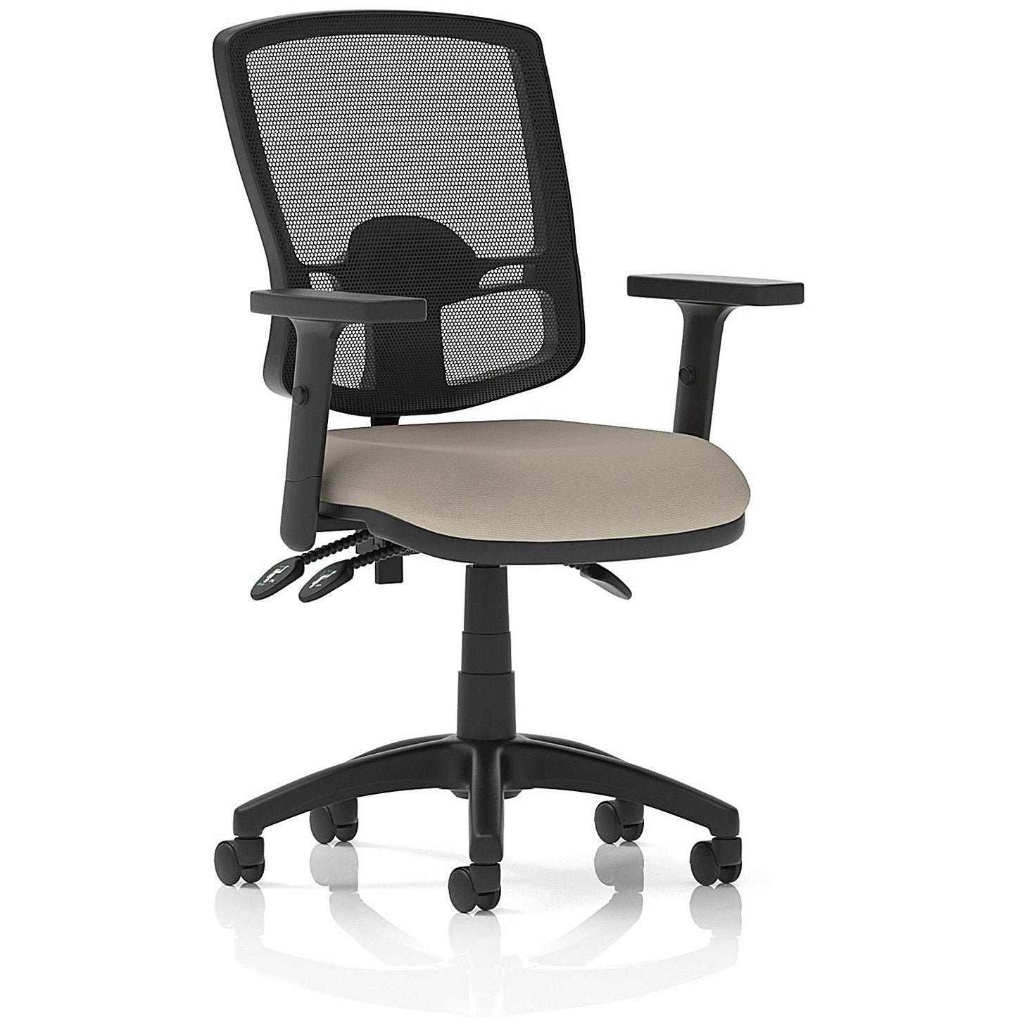 Eclipse Plus III Deluxe Mesh Back Lever Task Operator Chair, Height Adjustable Arms, Quest Salt Easy2Order : KCUP3601
