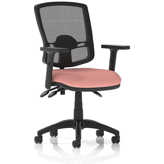 Eclipse Plus III Deluxe Mesh Back Lever Task Operator Chair, Height Adjustable Arms, Quest Shrimp Easy2Order : KCUP3603