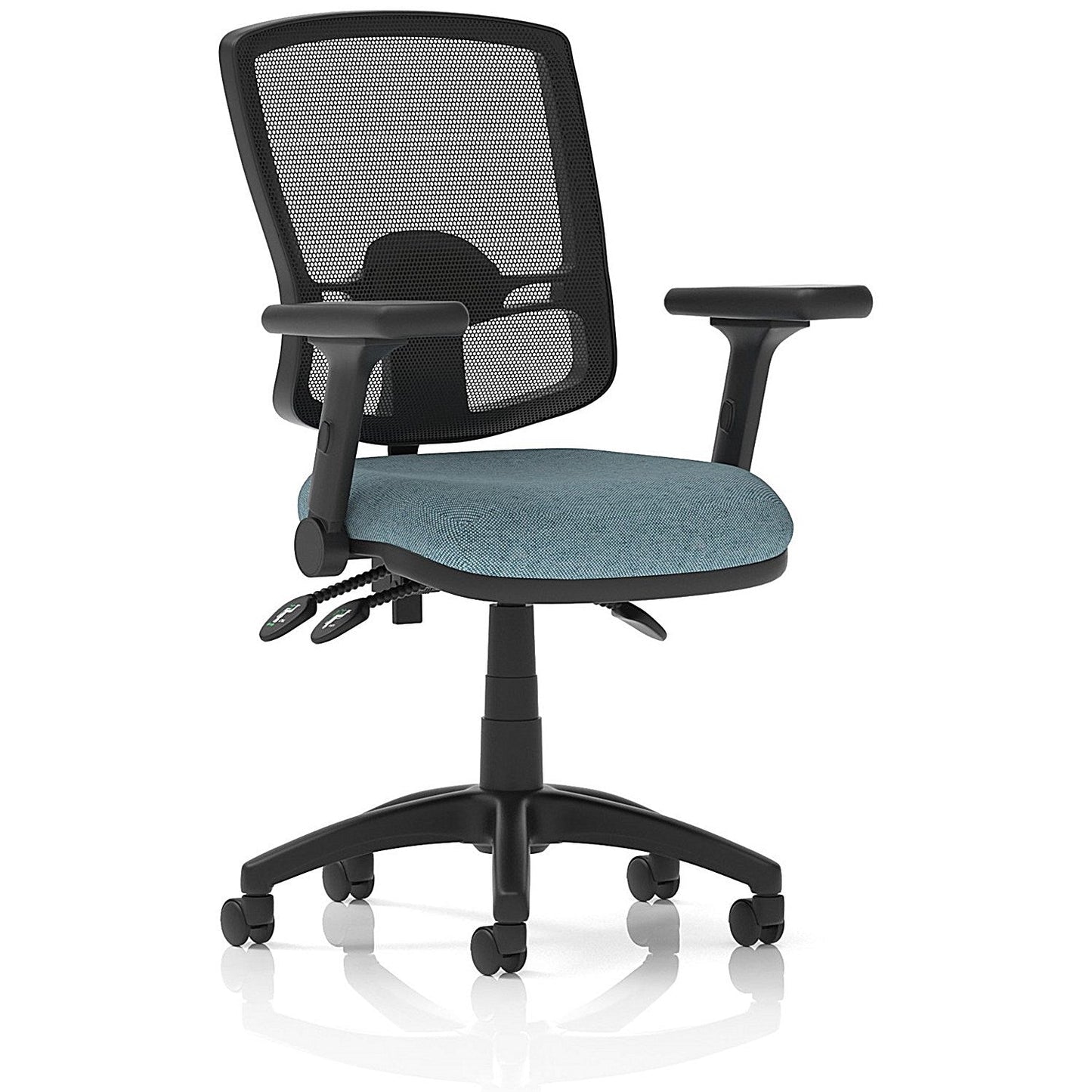 Eclipse Plus III Deluxe Mesh Back Lever Task Operator Chair, Folding Arms, Rivet Quench Easy2Order : KCUP3607