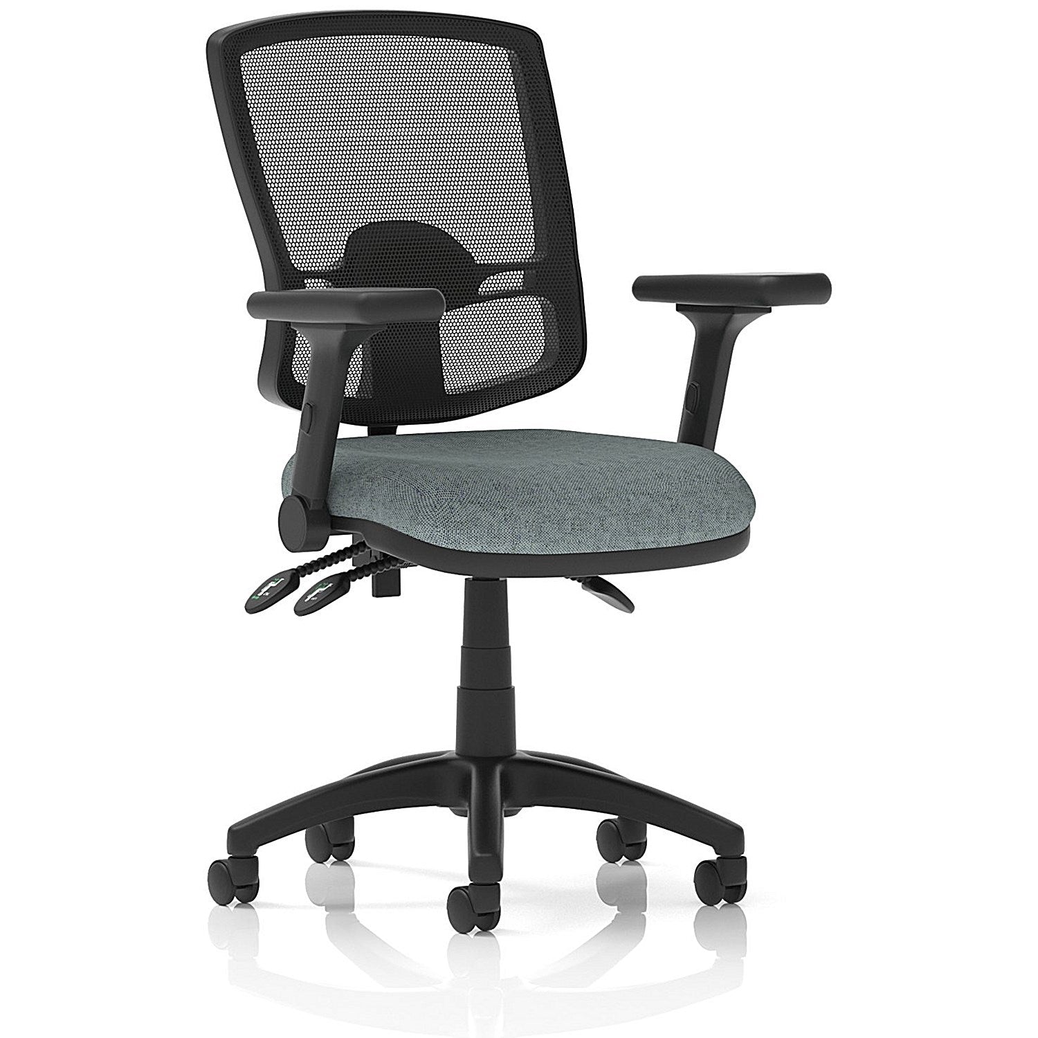 Eclipse Plus III Deluxe Mesh Back Lever Task Operator Chair, Folding Arms, Rivet Tensile Easy2Order : KCUP3608