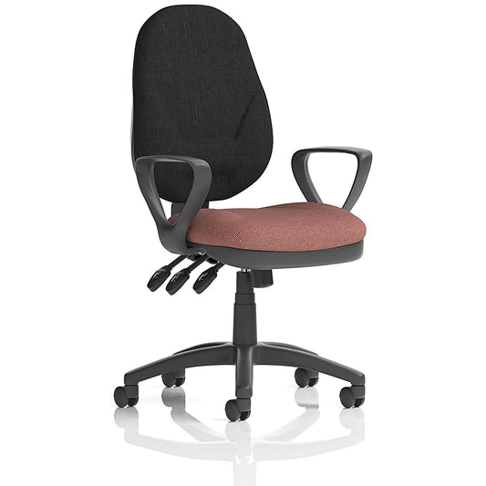 Eclipse Plus XL Black Back Lever Task Operator Chair, Fixed Height Arms, Rivet Fuse Easy2Order : KCUP3654