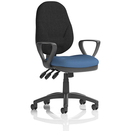 Eclipse Plus XL Black Back Lever Task Operator Chair, Fixed Height Arms, Quest Limpet Easy2Order : KCUP3659