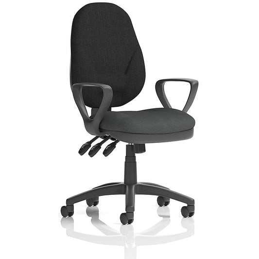 Eclipse Plus XL Black Back Lever Task Operator Chair, Fixed Height Arms, Quest Mussel Easy2Order : KCUP3660