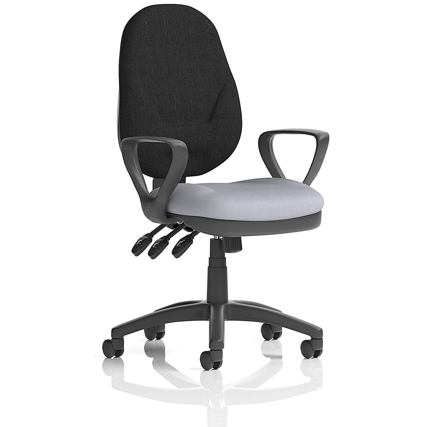 Eclipse Plus XL Black Back Lever Task Operator Chair, Fixed Height Arms, Quest Shell Easy2Order : KCUP3662