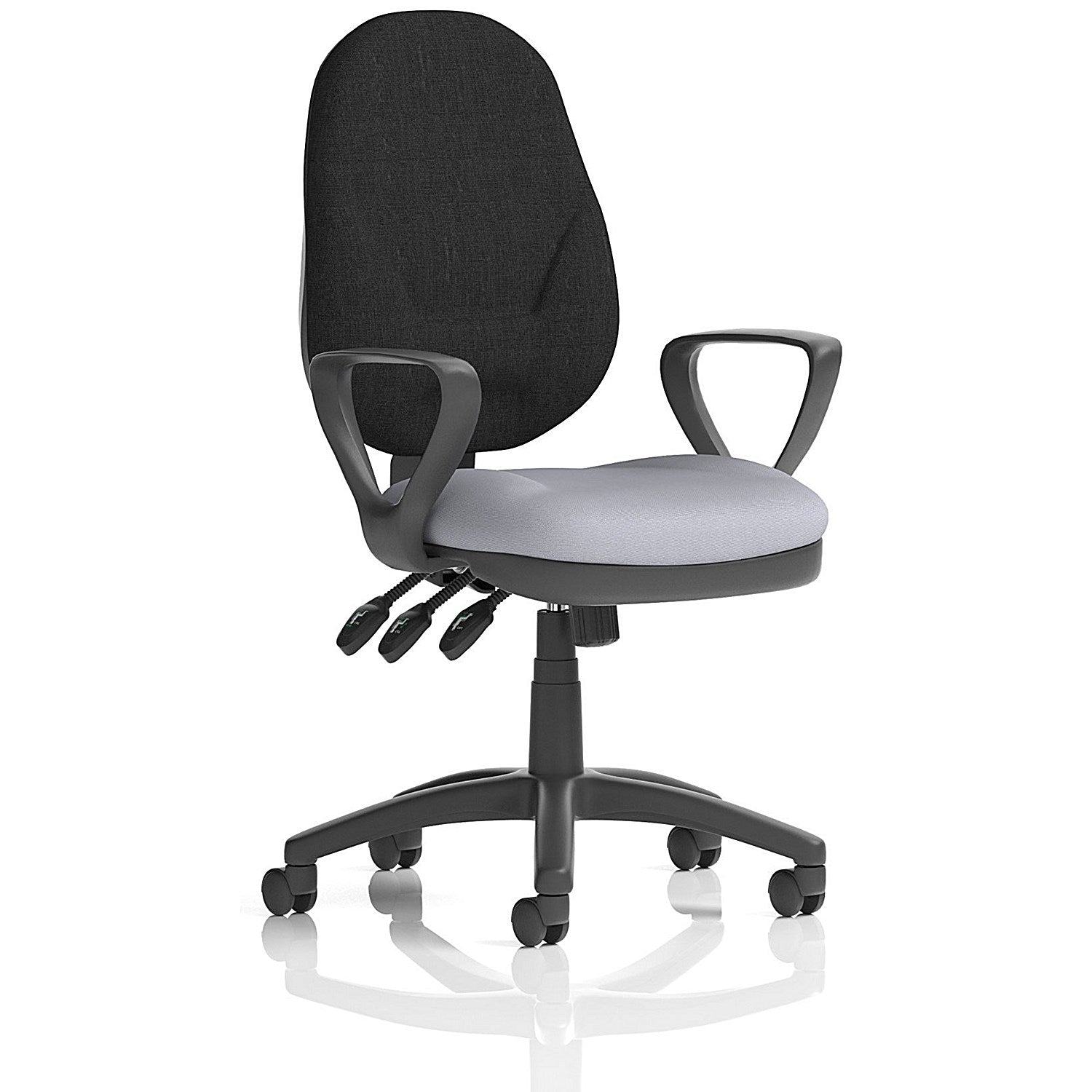 Eclipse Plus XL Black Back Lever Task Operator Chair, Fixed Height Arms, Quest Shell Easy2Order : KCUP3662